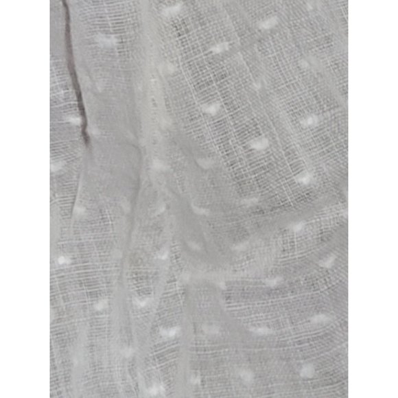 Bib Apron White Dotted Swiss Cotton Fabric Heart Pockets Red Ric Rac Vtg - Picture 3 of 4